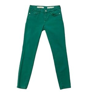 Pilcro and the Letterpress green mid rise skinny jeans 25‎ petite Anthropologie